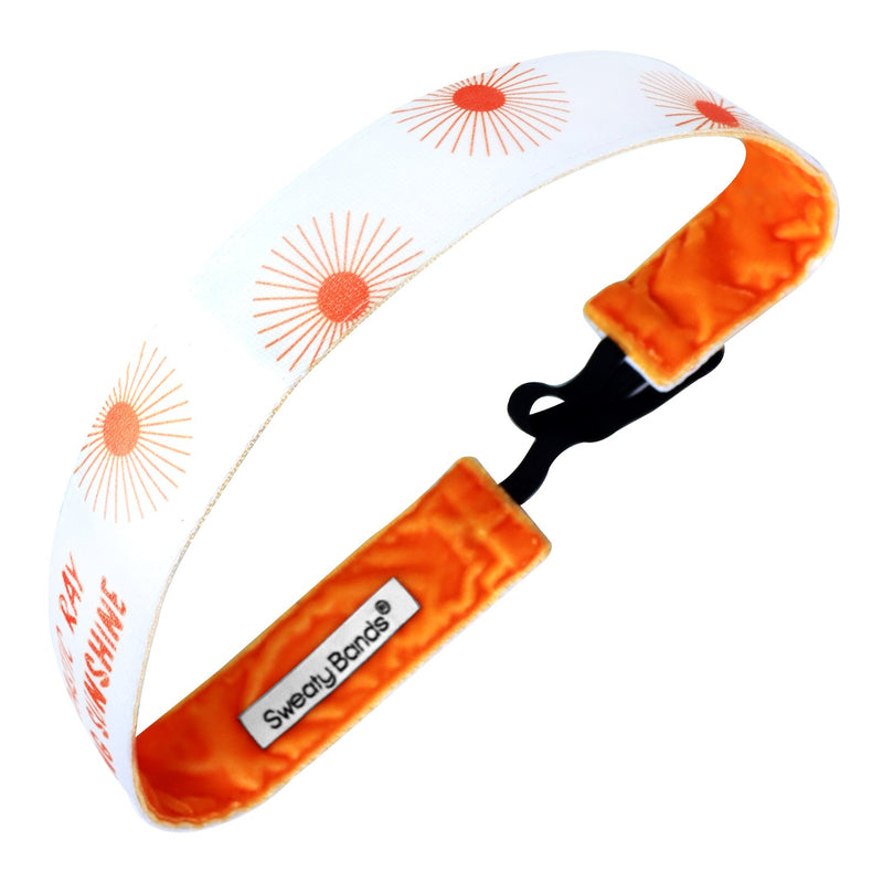 I'm A Sarcastic Ray of F#cking Sunshine | White, Orange | 1 Inch Sweaty Bands Non Slip Headband
