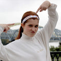 I'm A Sarcastic Ray of F#cking Sunshine | White, Orange | 1 Inch Sweaty Bands Non Slip Headband