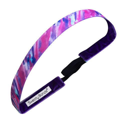 Lean In | Purple, Blue | 5/8 Inch Sweaty Bands Non Slip Headband