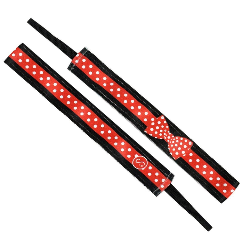 Lil' Bow Peep | Red, Black  | 1 Inch Sweaty Bands Non Slip Headband