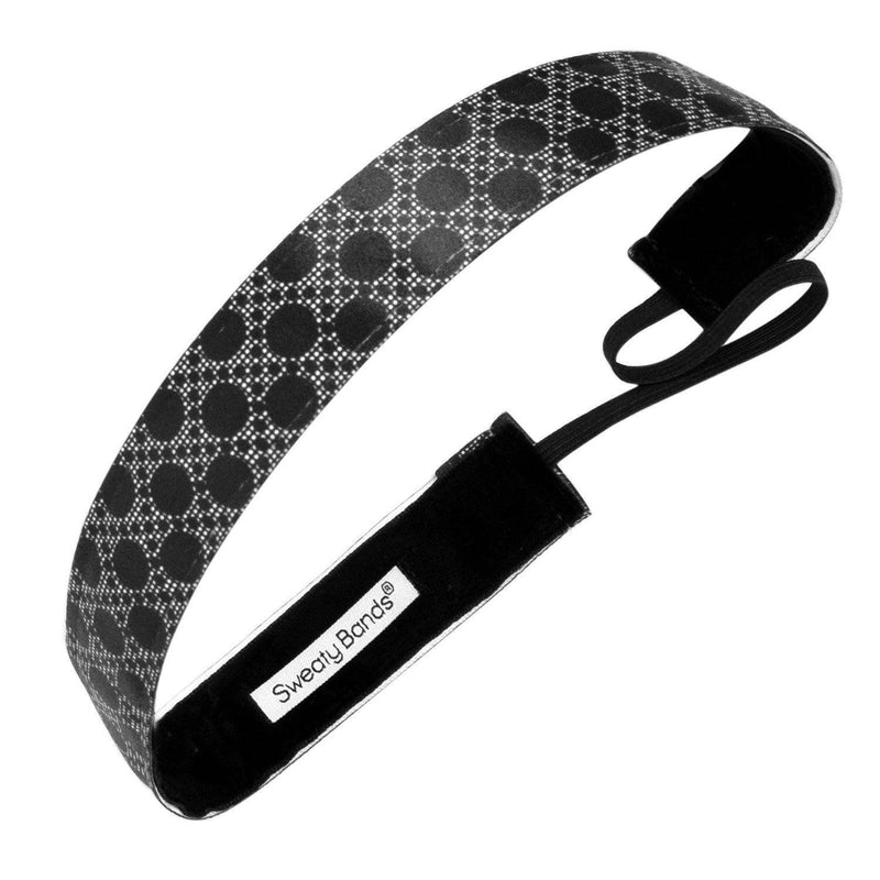 Luna | Black | 1 Inch Sweaty Bands Non Slip Headband