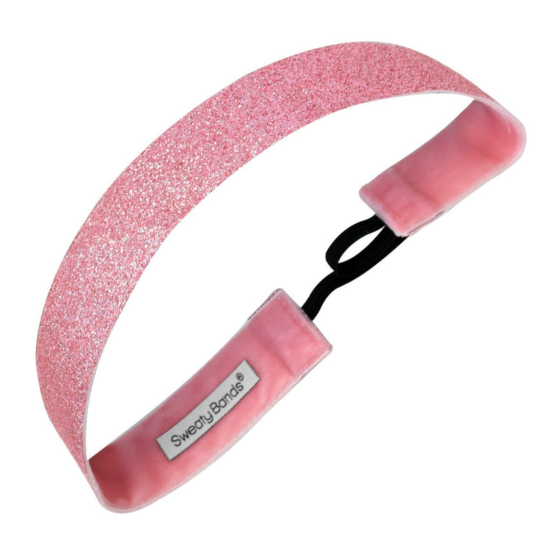 Metallic Shimmer | Blush Pink | 1 Inch Sweaty Bands Non Slip Headband