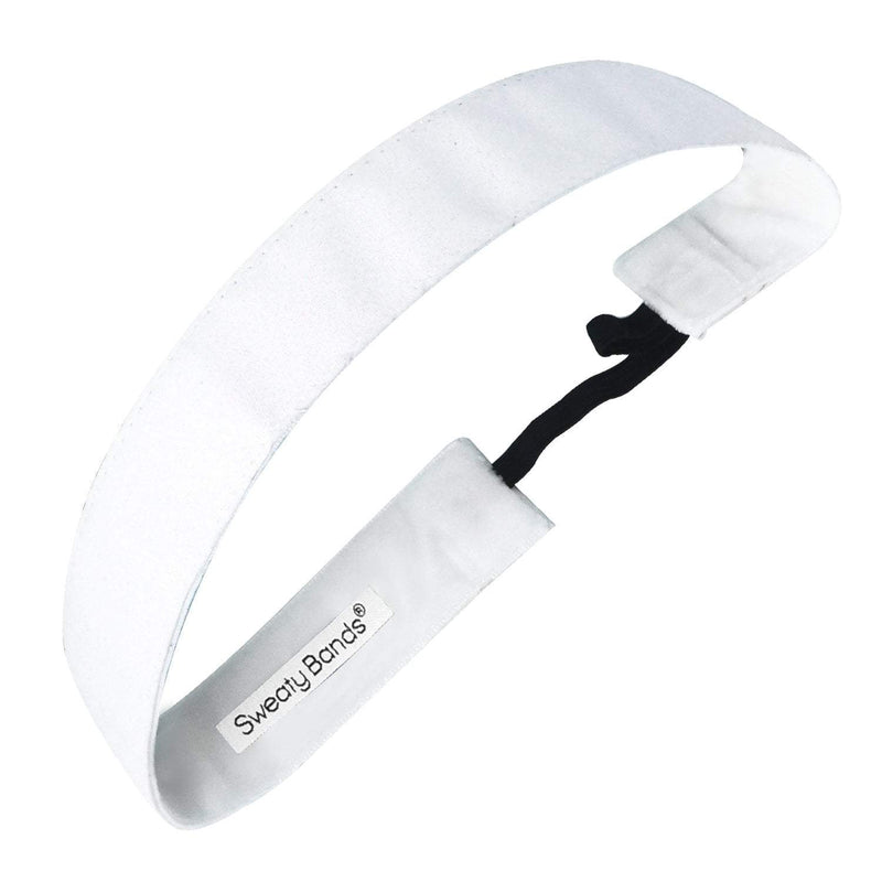 Metallic Shimmer | White | 1 Inch Sweaty Bands Non Slip Headband