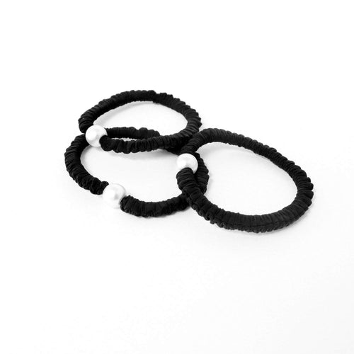 Micro Scrunchie | Pearl | Black Sweaty Bands Non Slip Headband
