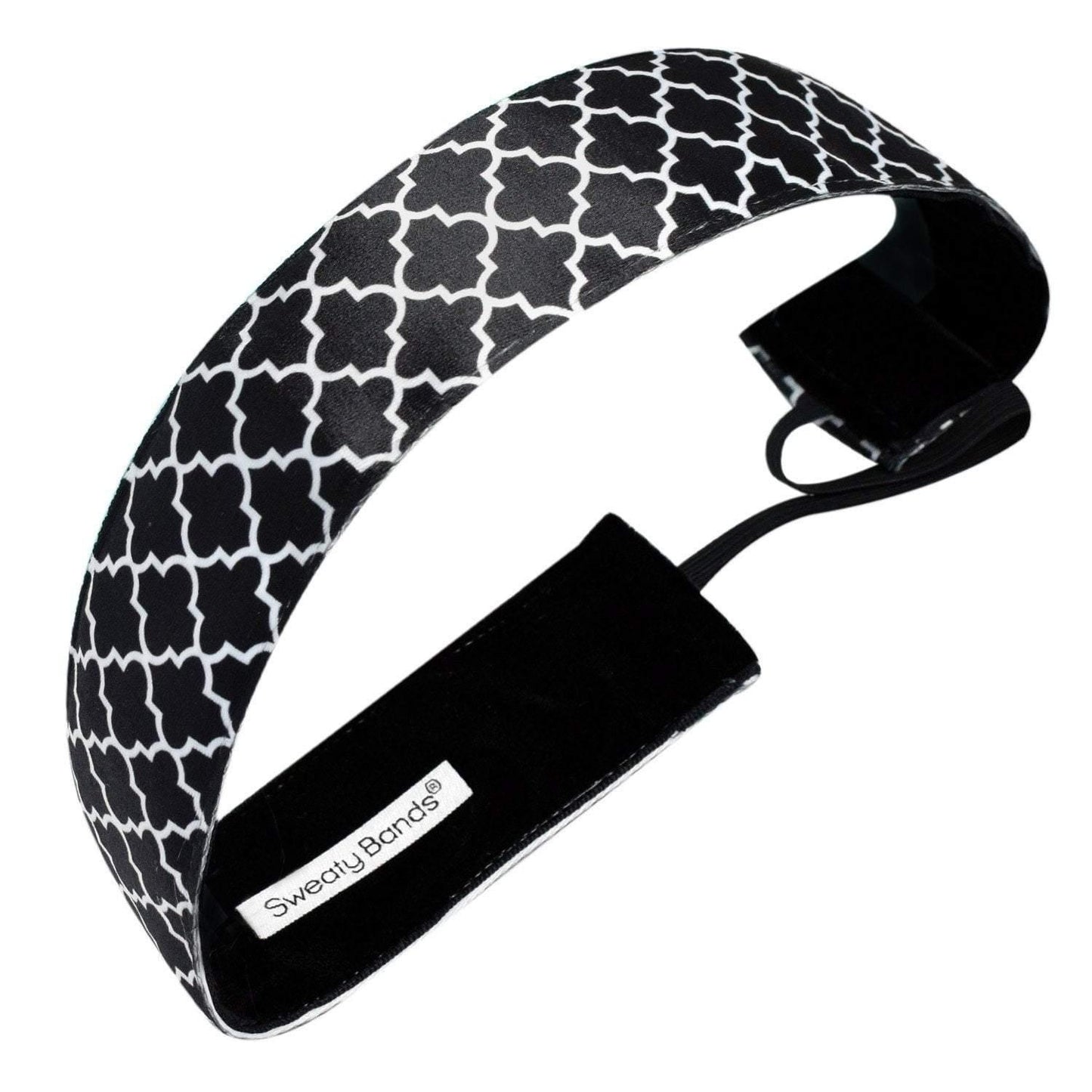 Moroccan My World | Black | 1.5 Inch Sweaty Bands Non Slip Headband