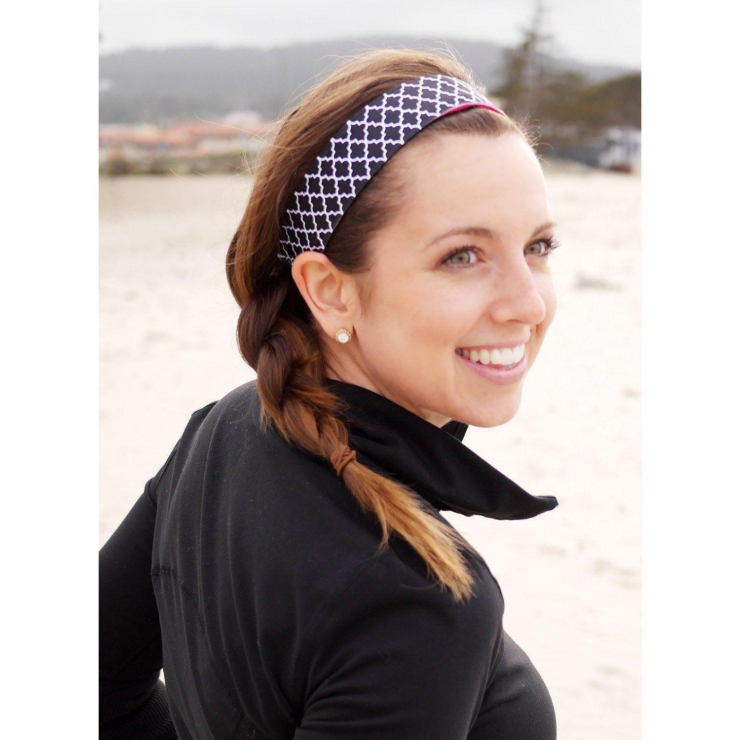 Moroccan My World | Black | 1.5 Inch Sweaty Bands Non Slip Headband