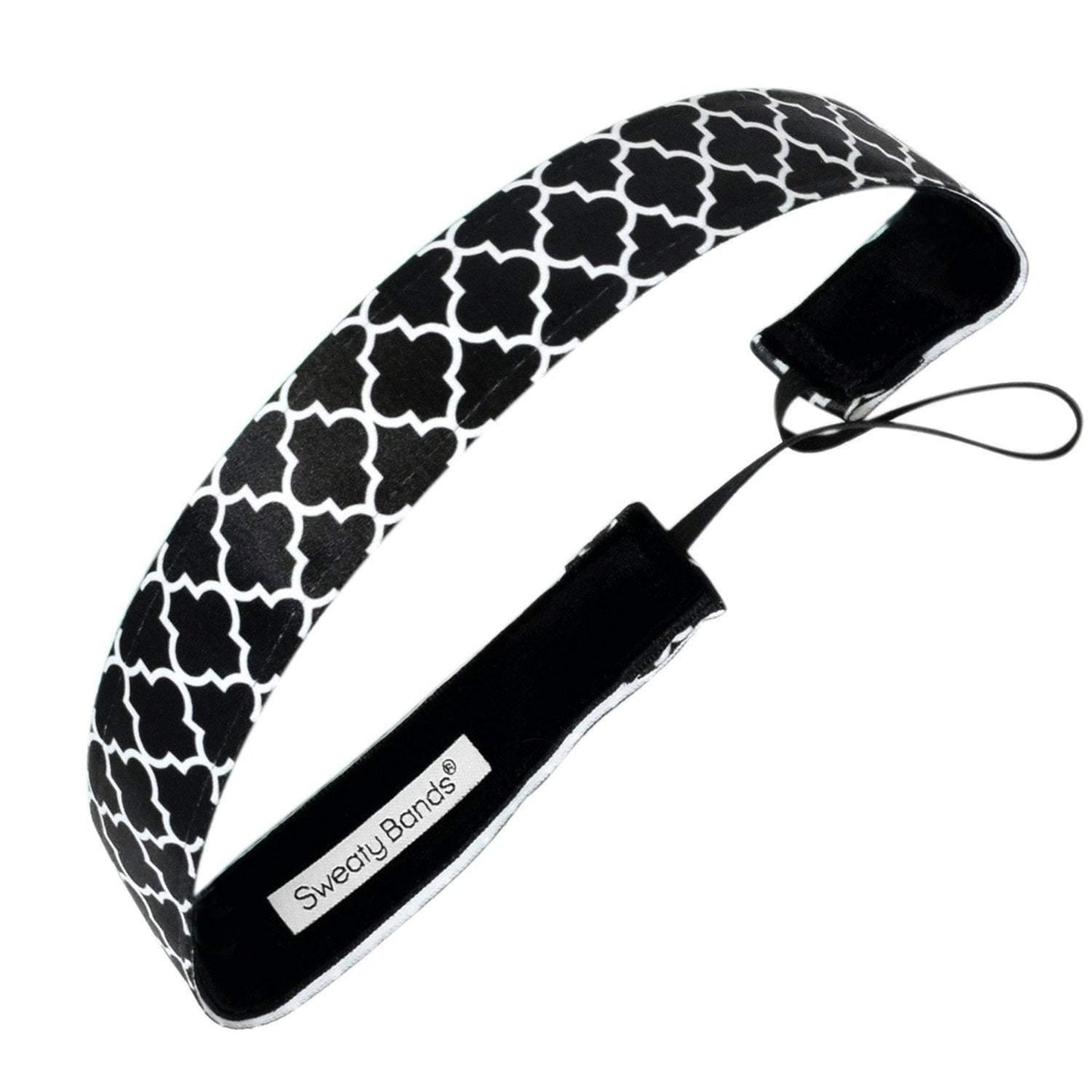 Moroccan My World | Black | 1 Inch Sweaty Bands Non Slip Headband