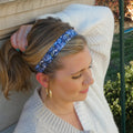 No Rain, No Flowers | Blue, Green | 1 Inch Sweaty Bands Non Slip Headband