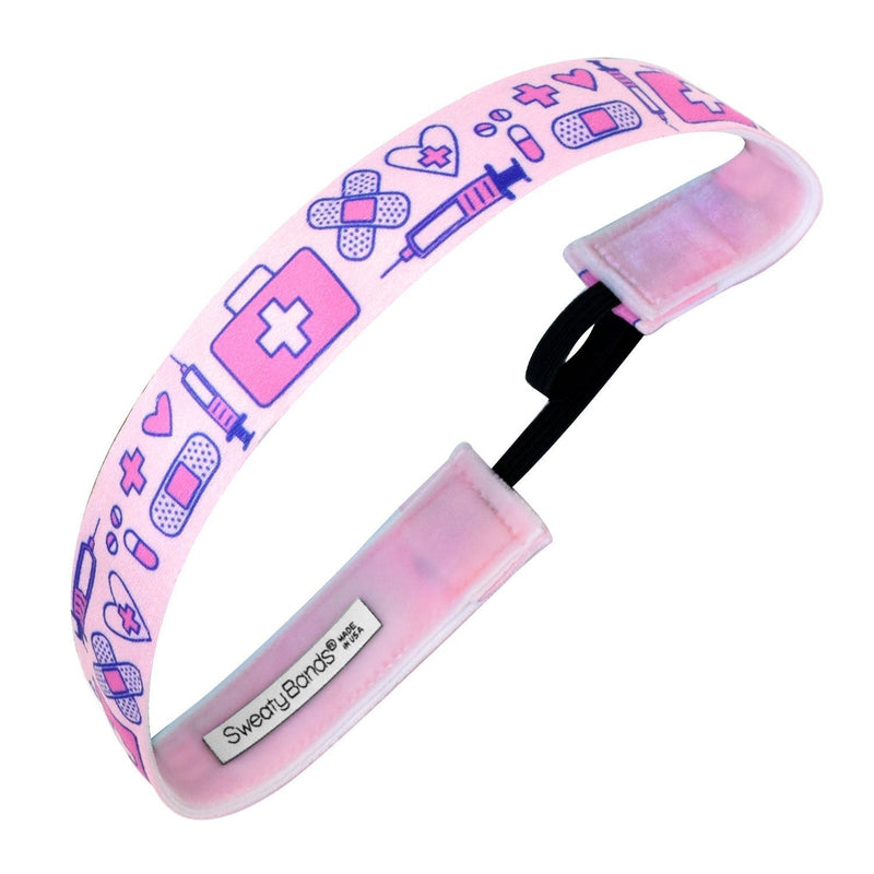 Nurses Call The Shots | Pink | 1 Inch Sweaty Bands Non Slip Headband