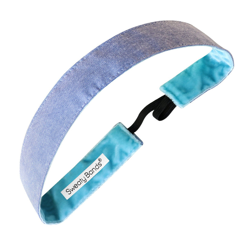 Oxford | Dark Blue | 1 Inch Sweaty Bands Non Slip Headband