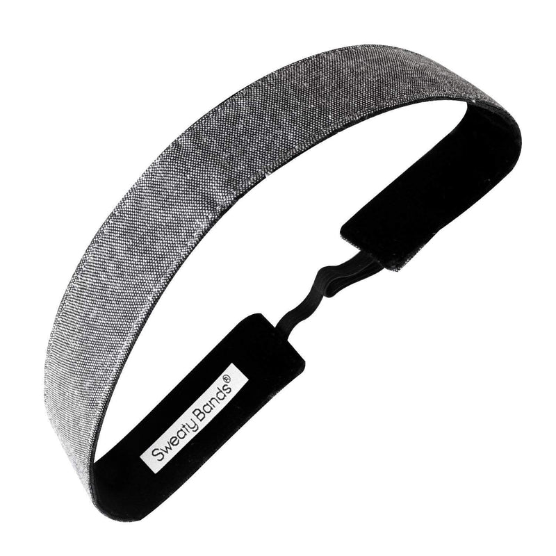 Oxford | Grey Black | 1 Inch Sweaty Bands Non Slip Headband