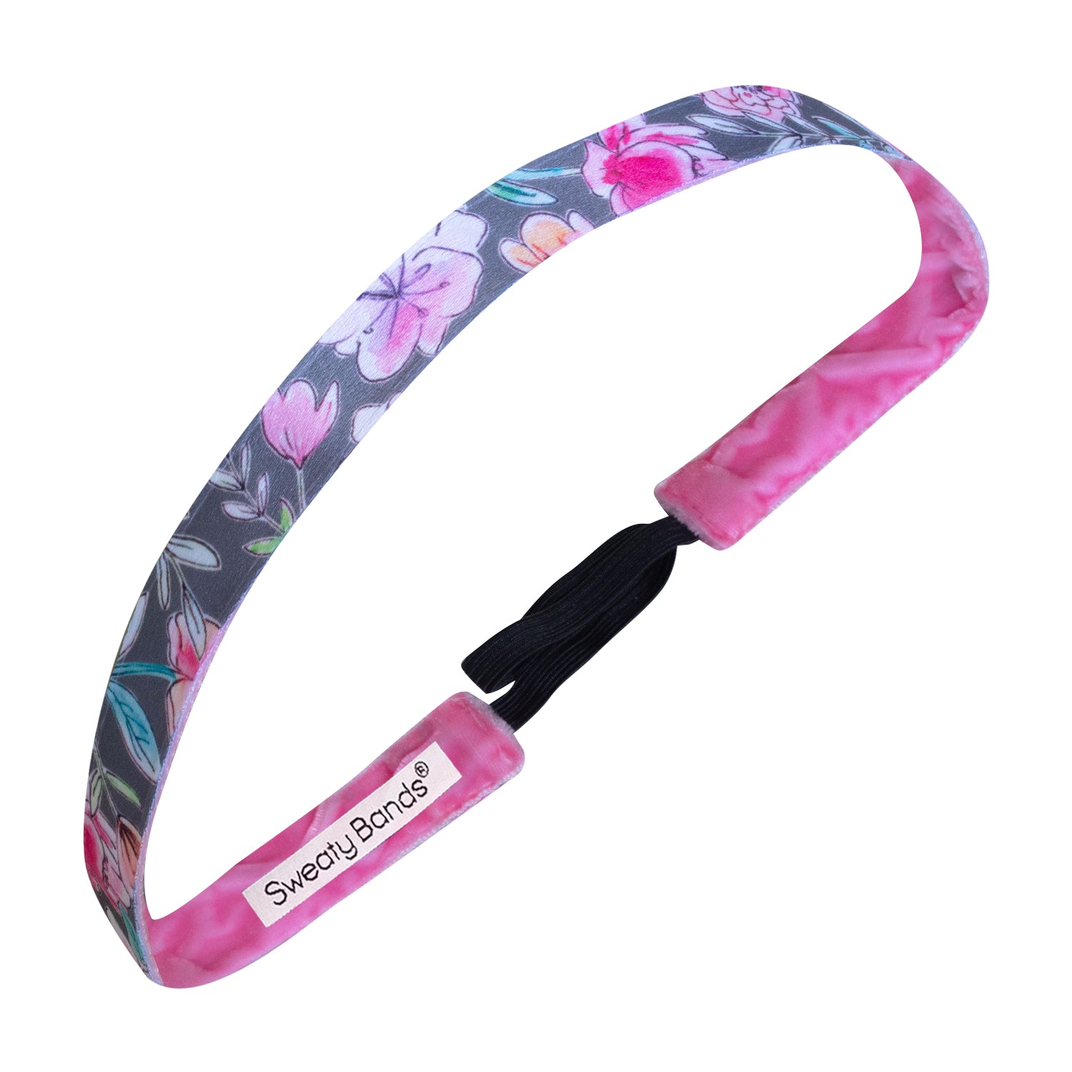 Pastel Petals | Grey, Multi | 5/8 Inch Sweaty Bands Non Slip Headband