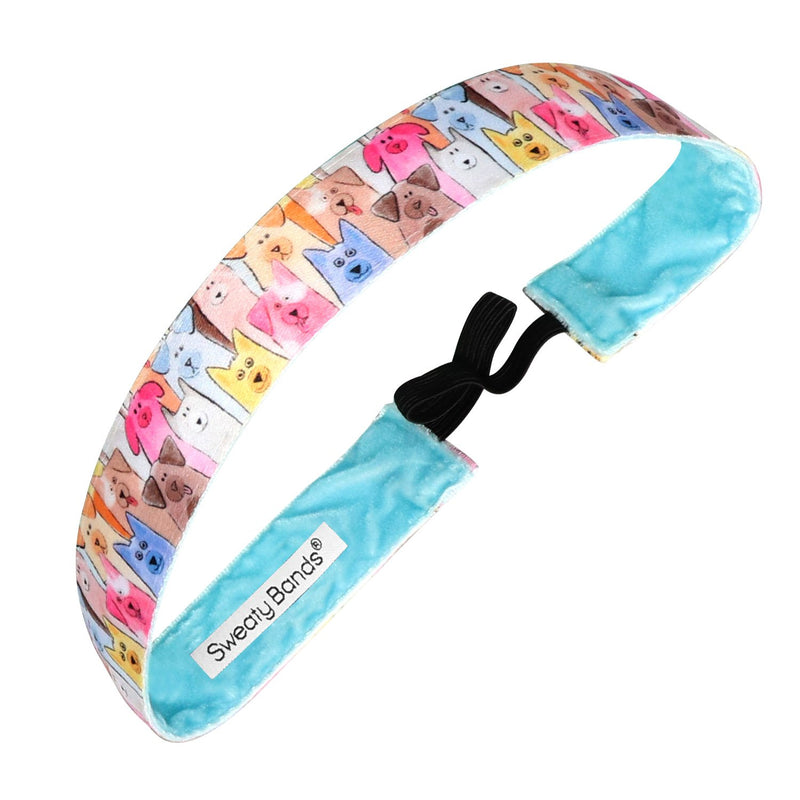 Pawsome Puppies | Multi | 1 Inch Sweaty Bands Non Slip Headband