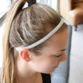 Petite | Bling | Dripping in Diamonds | Silver | 3/8 Inch Sweaty Bands Non Slip Headband