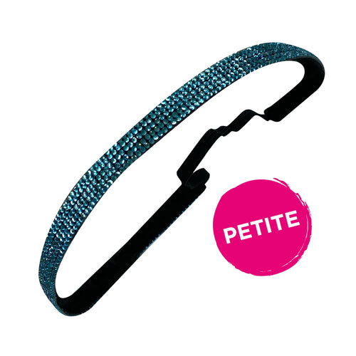 Petite | Bling | Glitterati | Aqua Blue | 3/8 Inch Sweaty Bands Non Slip Headband