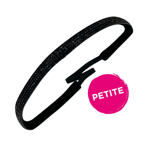 Petite | Bling | Glitterati | Black | 3/8 Inch Sweaty Bands Non Slip Headband