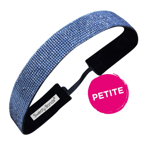 Petite | Bling | Glitterati | Light Blue | 1 Inch Sweaty Bands Non Slip Headband