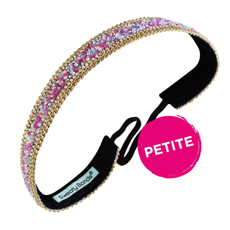 Petite | Bling | Jewel Junkie | Pink, Gold, Silver | 7/8 Inch Sweaty Bands Non Slip Headband