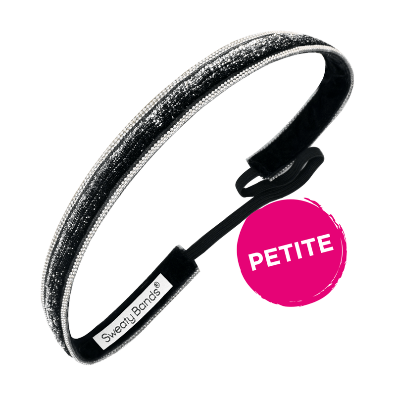 Petite | Bling | Ombre | Black | 5/8 Inch Sweaty Bands Non Slip Headband