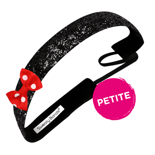 Petite | Bowtique Polka Dot Viva Diva | Black | 1 Inch Sweaty Bands