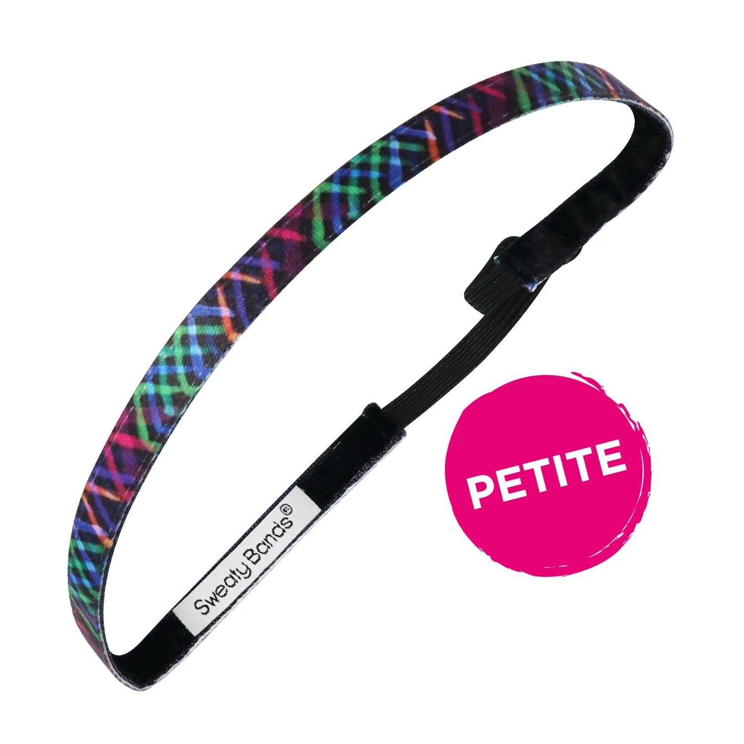 Petite | Don't Cross Me | Black, Multi | 3/8 Inch Sweaty Bands Non Slip Headband