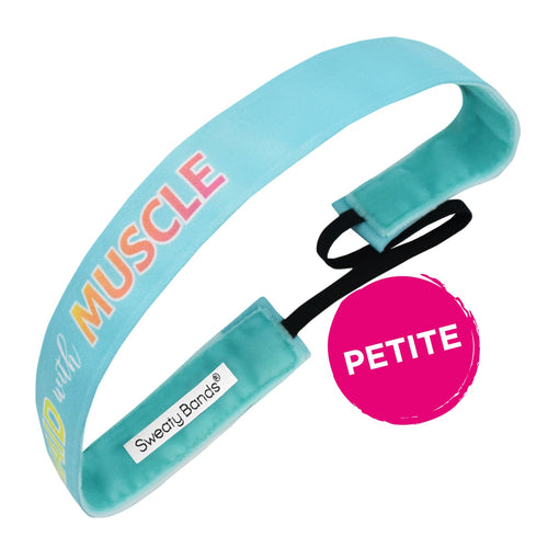 Petite | Mermaid with Muscle | Turquoise, Multi | 1 Inch Sweaty Bands Non Slip Headband
