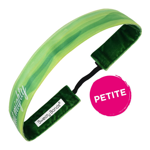 Petite | Small but Mighty | Green | 1 Inch Sweaty Bands Non Slip Headband