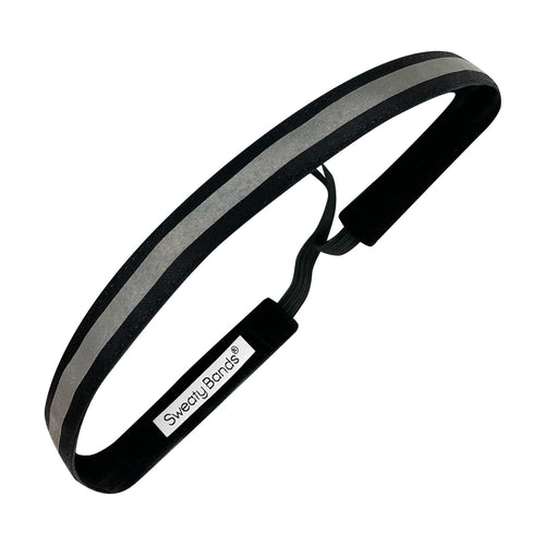 Reflective Runner | Black | 1/2 Inch Sweaty Bands Non Slip Headband