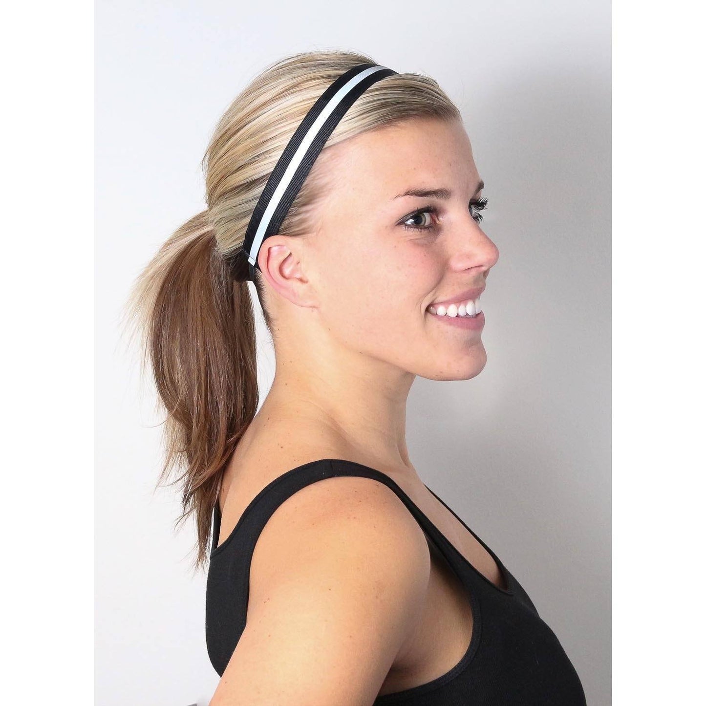 Reflective Runner Black, Silver Sweaty Bands Non Slip Headband
