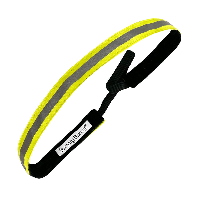 Reflective Runner | Neon Yellow | 1/2 Inch Sweaty Bands Non Slip Headband