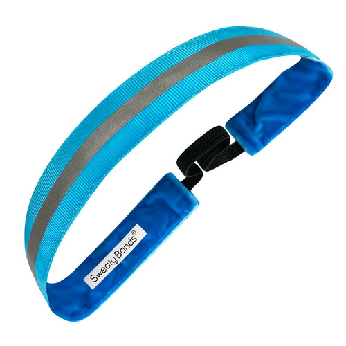 Reflective Runner | Turquoise | 7/8 Inch Sweaty Bands Non Slip Headband
