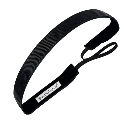 Rock Solid | Black | 5/8 Inch Sweaty Bands Non Slip Headband