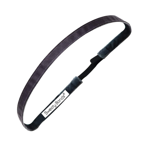 Rock Solid | Charcoal | 3/8 Inch Sweaty Bands Non Slip Headband