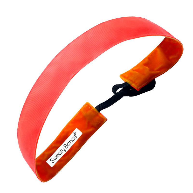 Rock Solid | Neon Orange | 1 Inch Sweaty Bands Non Slip Headband