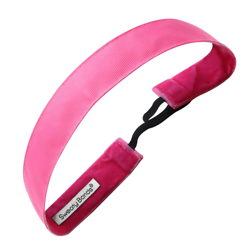 Rock Solid | Pink | 1 Inch Sweaty Bands Non Slip Headband