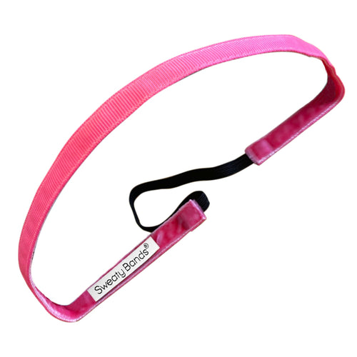 Rock Solid | Pink | 3/8 Inch Sweaty Bands Non Slip Headband