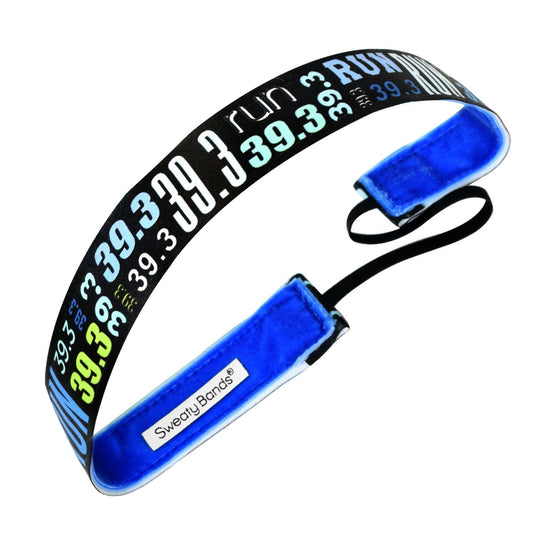 Run 39.3 Blue Sweaty Bands Non Slip Headband