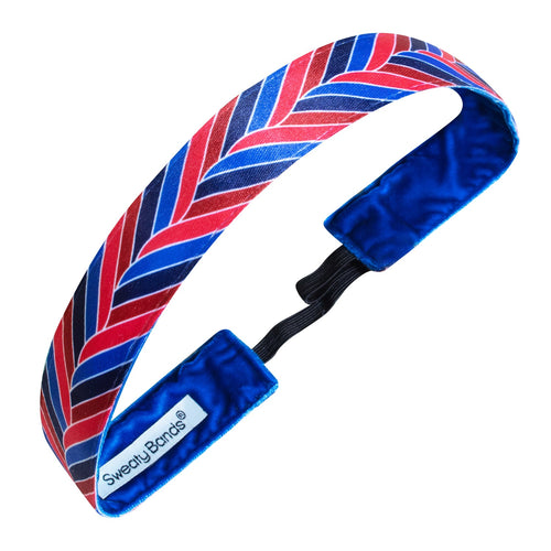 Sick and Twisted | Red, Blue | 1 Inch Sweaty Bands Non Slip Headband