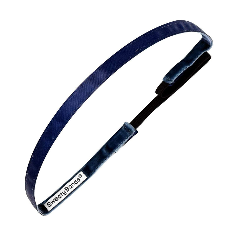 Simply Satin | Navy | 3/8 Inch Sweaty Bands Non Slip Headband