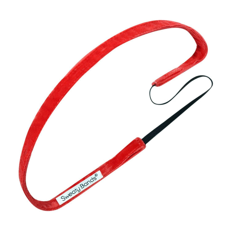 Smooth As Velvet | Red | 3/8 Inch Sweaty Bands Non Slip Headband