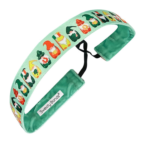 St. Patrick's Day | I'm Lucky and I Gnome It | Green | 1 Inch Sweaty Bands Non Slip Headband