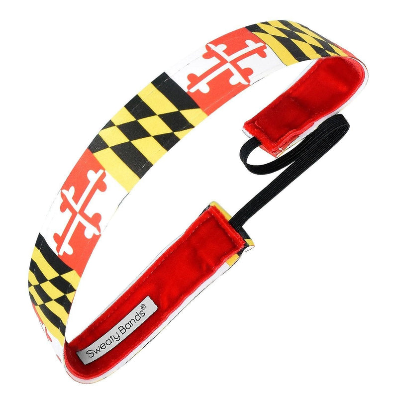 State Pride | Maryland Flag | Red, Black | 1 Inch Sweaty Bands Non Slip Headband