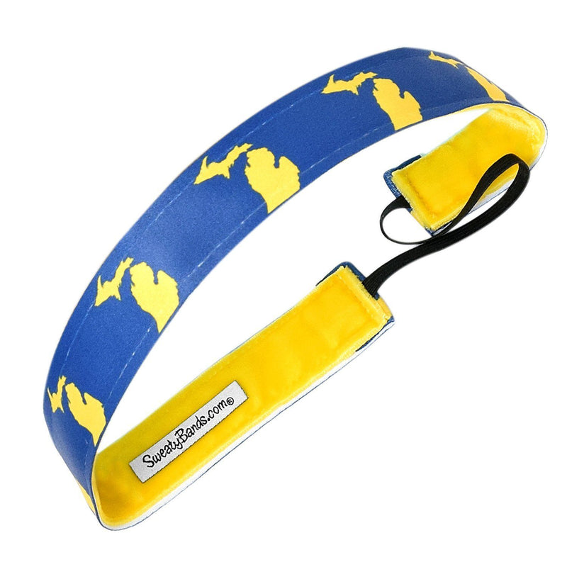 State Pride Michigan Blue Sweaty Bands Non Slip Headband