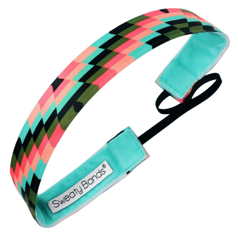 Step it Up | Olive, Peach | 1 Inch Sweaty Bands Non Slip Headband