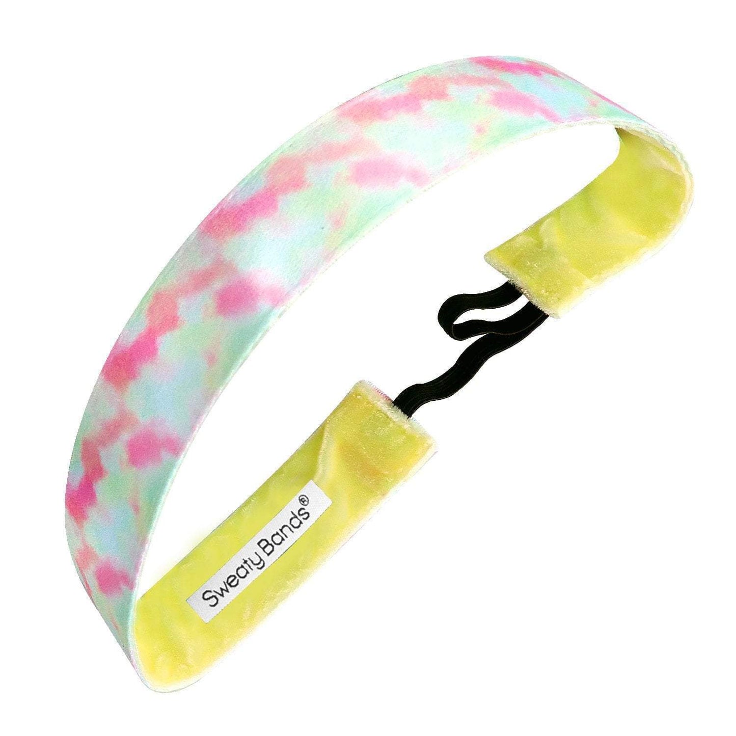 Tie Dye | Yellow, Pink, Green | 1 Inch Sweaty Bands Non Slip Headband