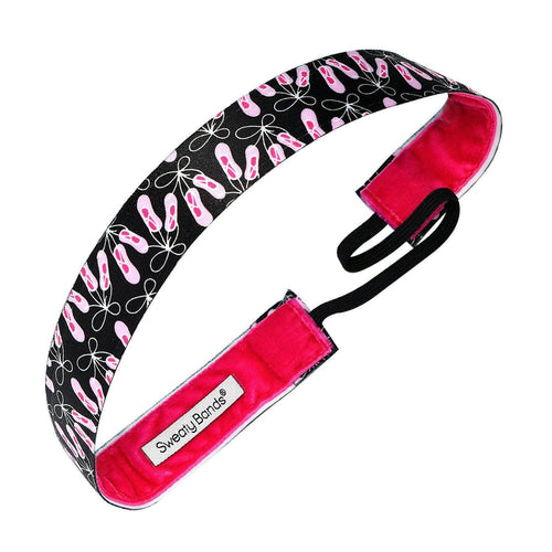 Twinkle Toes Pink, Black Sweaty Bands Non Slip Headband