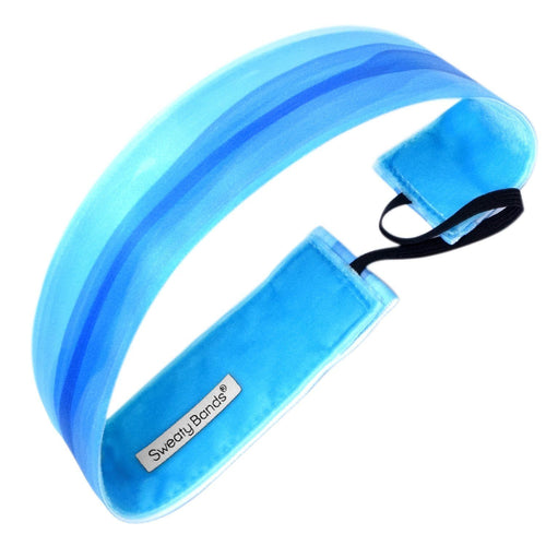 Watercolors | Blue | 1.5 Inch Sweaty Bands Non Slip Headband