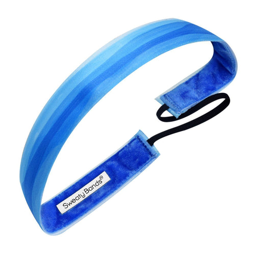 Watercolors | Blue | 1 Inch Sweaty Bands Non Slip Headband