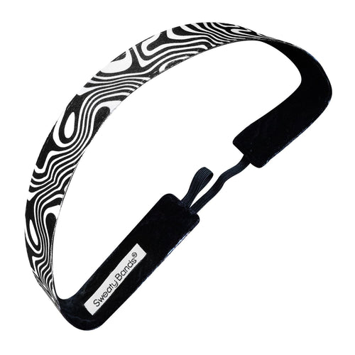 Wiggle It | Black, White | 1 Inch Sweaty Bands Non Slip Headband