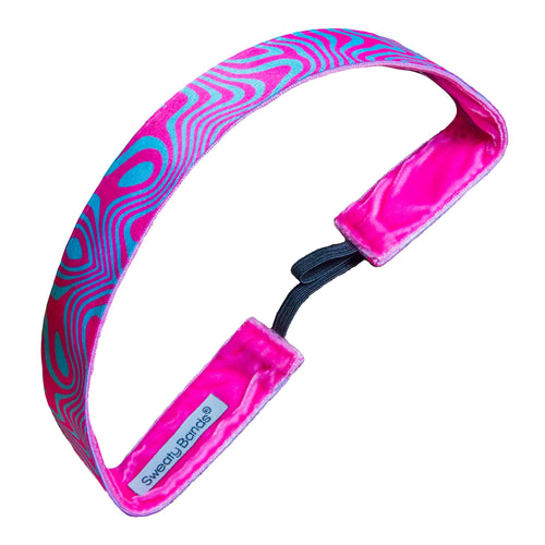 Wiggle It | Pink, Turquoise | 1 Inch Sweaty Bands Non Slip Headband